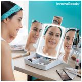 Innovagoods - Panomir - 3-in-1 Vouw LED-Spiegel - Met Make-uporganisator - Modern Ontwerp