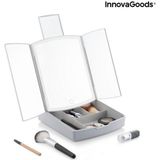 Innovagoods - Panomir - 3-in-1 Vouw LED-Spiegel - Met Make-uporganisator - Modern Ontwerp
