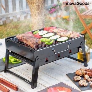 Opvouwbare draagbare barbecue voor gebruik met houtskool BearBQ InnovaGoods