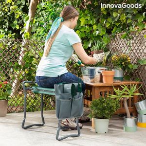 3-in-1 opvouwbare tuinzetel met tas voor gereedschap Situl InnovaGoods
