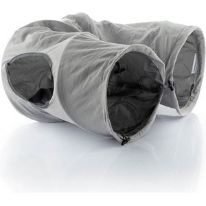 InnovaGoods - Opvouwbare Kattentunnel, 114 cm Lang, Waterbestendig, Multifunctioneel Speelgoed voor Binnen en Buiten, Grijs