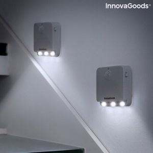 InnovaGoods - LED-lamp met Bewegingssensor, 2 Stuks, Draadloos, Multifunctioneel, Eenvoudige Installatie, 3x 40 lm Lichtstroom, Grijs