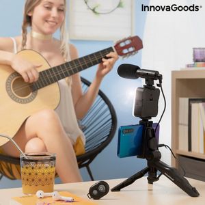 Vloggingset met lamp, microfoon en afstandsbediening Plodni InnovaGoods 6 Onderdelen