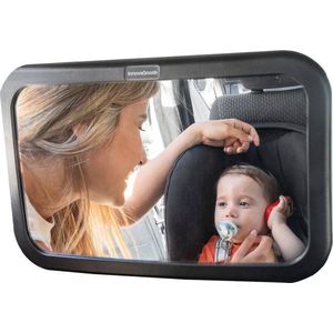 InnovaGoods® Panoramische autospiegel met 360 graden rotatie, autospiegel baby achterbank breed zicht, auto-accessoires XL spiegels voor babystoel achterbank geschikt voor alle auto's.