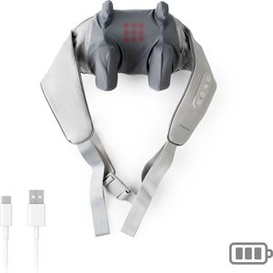 Innovagoods - Silax - Oplaadbare 6D Nek- en Rugmassager - Ergonomisch - 3 Modi - Warmtefunctie