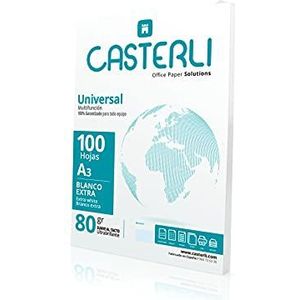 Casterli - 100 Witte Vellen A3-Papier, 80 g/m², Extra Wit, Multifunctioneel (A3, 100 Vellen)