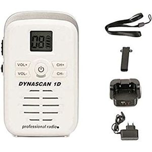 Dynascan 1D (wit) - PMR-446 Professionele handsfree-zender zonder licentie en kosten.
