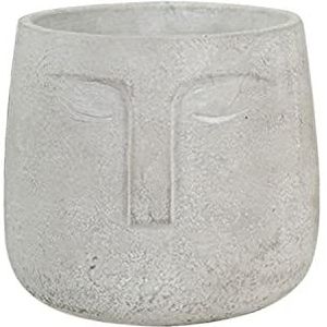CIAL LAMA Decoratieve bloempot van cement, grijs, 13 cm