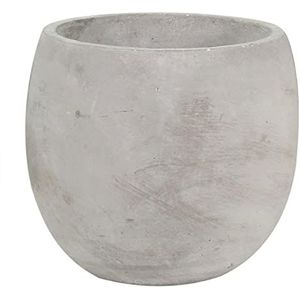 CIAL LAMA Decoratieve bloempot van cement, glad, grijs, 21 cm
