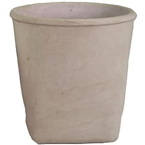 CIAL LAMA Bloempot van onregelmatig cement, grijs, beige, 24 cm