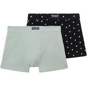 Abanderado Ocean Fashion Mpks Open Boxershorts voor heren (set van 2), mintgroen, zwart, bedrukt, 52