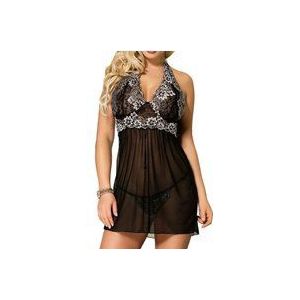 Babydoll mit weißen Spitzen-Cups plus Tanga