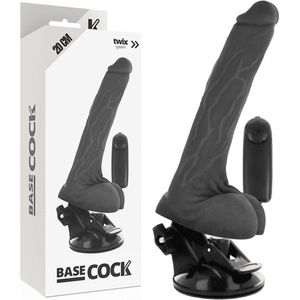 BASECOCK | Basecock Realistic Vibrator Remote Control Black 20cm | Sex Toy for Woman