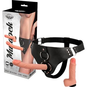 HARNESS ATTRACTION | Harness Attraction Murdock 1 + 1 Dong Flesh 19.8 + 15cm X 4cm | Dildo with Strap on Harness | BDSM | Fetish | Dildo