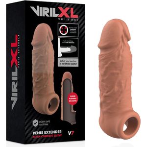 VIRILXL | Virilxl Penis Extender Extra Comfort Sleeve V7 Brown | Penis Sleeve | Penis Extender | Penisring | Sex Toys voor Koppels | Sex Toys voor Mannen