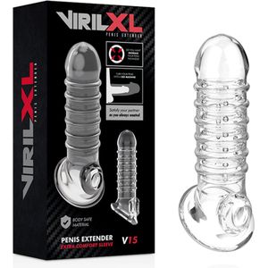 Virilxl V15 - Penis Sleeve - Penis Extender - 30% Extra Lengte - 33% Extra Dikte - Transparant | Sex Toy for Man | Sex Toy for Couples | Penis Extender