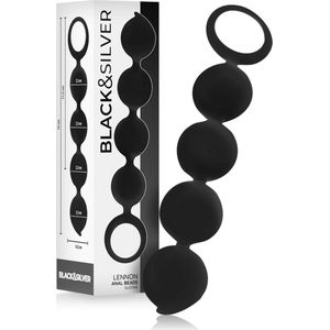 BLACK and SILVER | Black and silver - Lennon Silicone Anal Beads 15 Cm