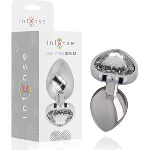 INTENSE ANAL TOYS | Intense - Metal Aluminum Anal Plug Heart White Size M | Buttplug | Sex Toys voor Vrouwen | Sex Toys voor Mannen