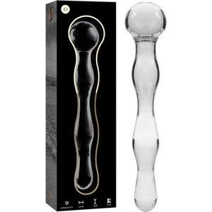 NEBULA SERIES BY IBIZA - MODEL 13 DILDO BOROSILICATE GLASS 18 X 3.5 CM CLEAR | GLAS DILDO | FANTASY DILDO | ANALE DILDO | SEX TOYS VOOR KOPPELS | SEX TOYS VOOR MANNEN | SEX TOYS VOOR VROUWEN