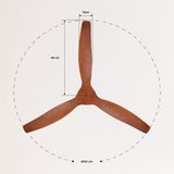 CREATE - WIND CALM - Plafondventilator - Zwart - 40W silent Ø132 cm - Met Afstandsbediening - 6 Snelheden - Timer - Zomer/Winter functie