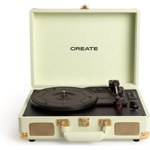 CREATE - RECORD PLAYER POP - Draagbare Draaitafel - Pastel Groen - Bluetooth USB SD MicroSD
