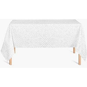 HYO Blanco Chic-MR18 tafelkleed, zaden van polyester, gelamineerd met transparante vinylfolie, 250 g, meerkleurig, 140 x 180 cm