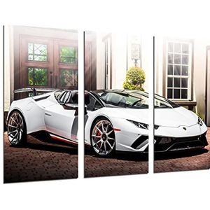 Moderne fotolijst, sportauto, supersportief, wit, Hurrican, 97 x 62 cm, Ref. 27224
