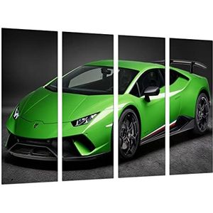 Moderne fotolijst, sportauto, supersportief, Huracan 2019, groen, 131 x 62 cm, Ref. 27258