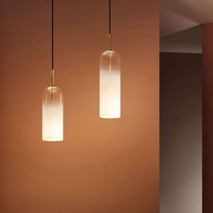 LEDS-C4 Glam hanglamp, glas wit, hoogte 31 cm