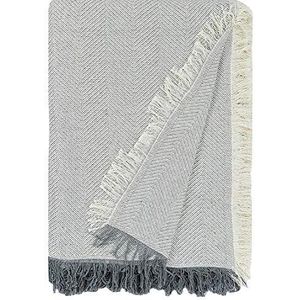 Martina Home Multifunctionele foulard, 80% katoen, 20% polyester, ecru/grijs, 130 x 180 cm