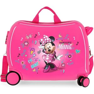 Disney Minnie Stickers kinderkoffer roze 50x38x20 cm harde schaal sluiting ABS combinatie 34L 2,1kg 2 wielen handbagage, Roze, Tailla unica, kinderen