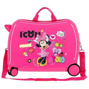 Disney Rolling Suitcase 4 Wheels Enjoy Minnie Mouse Icon Roze