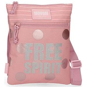 Movom Free Spirit schoudertas, plat, polyester, 20 x 24 cm, roze, Roze, 20x24 cms, schoudertas