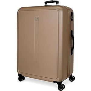 Roll Road Camboya koffer, middelgroot, grijs, 48 x 68 x 27 cm, hard plastic, zijdelingse combinatiesluiting, 72 l, 3,8 kg, 4 wielen