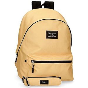 Pepe Jeans Aris Equipaje - Messenger Bag Unisex Kinderen, beige, 31x44x17.5 cms, Rugzak voor laptop + etui voor school