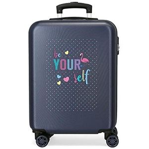 Roll Road Be yourself Blauwe Cabine Koffer 38 x 55 x 20 cm Stijf ABS Combinatieslot 34 Liter 6 lbs 4 Dubbele Wielen Handbagage, Azul, 38x55x20 cms, Jeugd mode