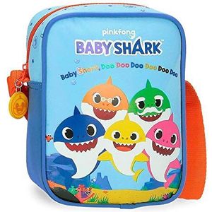 Baby Shark Shark Family schoudertas, blauw, 15 x 20 x 6 cm, microvezel, blauw, 15 x 20 x 6 cm, kindermode, Blauw, Kindermode