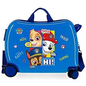 Paw Patrol rol zit ABS kinderkoffer ride on kobalt blauw jongens
