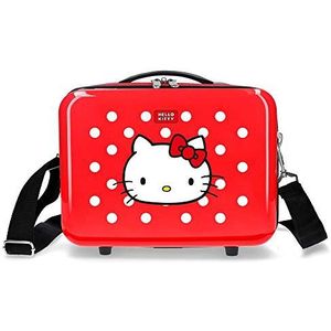 Hello Kitty Castle Toilettas, aanpasbaar, 29 x 21 x 15 cm, ABS, slot, 29 x 21 x 15 cm, rood, Kasteel, 29x21x15 cms, Pennenetui