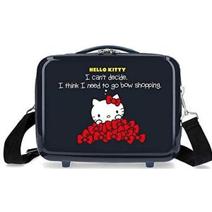 Hello Kitty Bow toilettas, aanpasbaar, 29 x 21 x 15 cm, ABS, zwart