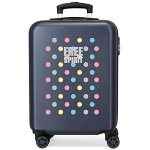 Movom Free Dots Cabine koffer 38 x 55 x 20 cm harde schaal ABS, 34 l, 2,6 kg, 4 dubbele wielen, handbagage, blauw, Blauw, 38x55x20 cms, Jeugd mode