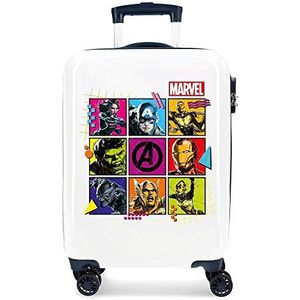 Marvel Avengers Comic cabinekoffer, meerkleurig, 38 x 55 x 20 cm, harde schaal, ABS-combinatieslot, 34 l, 2,6 kg, 4 dubbele wielen, handbagage, Meerkleurig, 38x55x20 cms, Kindermode