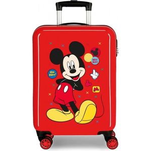 Disney Trolley 55 Cm 4 Wheels Mickey Mouse Enjoy The Day Twister Red