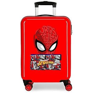 Marvel Spiderman Comic Cabinekoffer, Rood, 38x55x20 cms, trolley cabine
