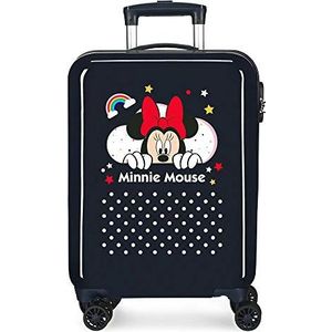 Disney Minnie Rainbow Trolley koffer, Navy Blauw, Trolley Cabine koffer