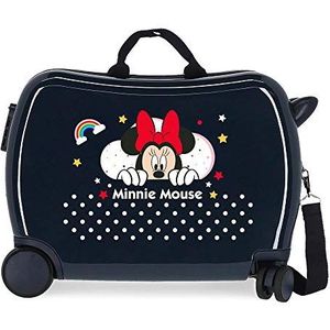 Disney Minnie Rainbow Trolley koffer, Navy Blauw, Koffer voor kinderen