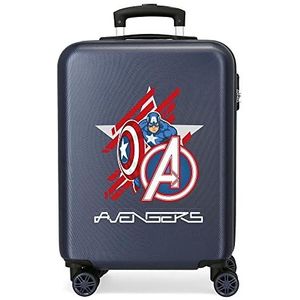 Marvel All Avengers cabinekoffer blauw 38 x 55 x 20 cm harde schaal ABS-koffer met zijcijfercombinatie 34 liter 2,66 kg 4 dubbele wielen handbagage