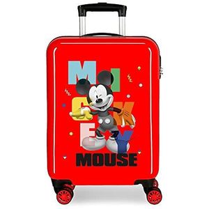 Disney Mickey's Party Koffer, Rood, 38x55x20 cms, cabinekoffer