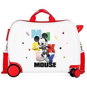 Disney Mickey's Party koffer voor kinderen, 50 x 38 x 20 cm, Wit., 50x38x20 cms, kinderkoffer