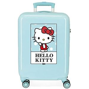 Hello Kitty Strik koffer, Turkoois, 38x55x20 cms, cabinekoffer